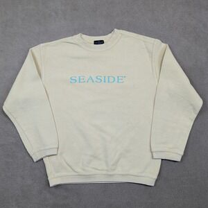 The Seaside Style Coastal Sweatshirt Youth M Cream 100% Cotton Beachy Preppy